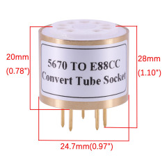 1pc Vacuum Tube Socket Adapter for 6N3 6H3N 369A, 5670 to ECC88 6N2 6N1 6922