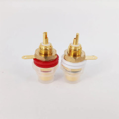 1PC EIZZ Phosphor Bronze 24K Gold-Plated RCA Signal Socket Connector EZ-101 Tube Amplifier Lotus Socket Audio Signal