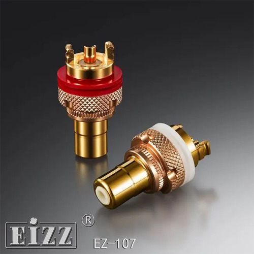 1PC EIZZ High-Quality RCA Connector Teflon EZ-107 Gold-Plated Phono Socket Audio Signal Connector