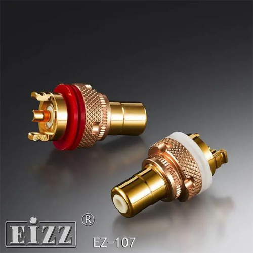 1PC EIZZ High-Quality RCA Connector Teflon EZ-107 Gold-Plated Phono Socket Audio Signal Connector