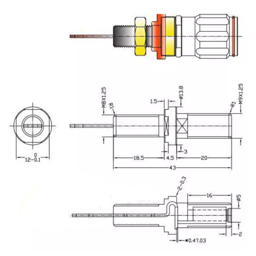 1PC EIZZ High-Quality RCA Connector Teflon EZ-107 Gold-Plated Phono Socket Audio Signal Connector