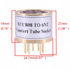 1pc handmade bakelite ECC808 to 6N2 DIY Audio parts Vacuum Tube socket Adapter converter
