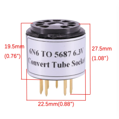1PC 6N6 to 5687 bakelite DIY Audio Amplifier Vacuum Tube Convert Socket Adapter