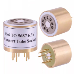 1pc handmade bakelite 6N6 to 5687 DIY Audio parts Vacuum Tube socket Adapter converter