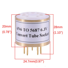 1pc handmade 6N6 to 5687 Vacuum Tube Socket Adapter for tube amplifier