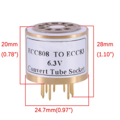 1PC ECC808 TO 12AX7 12AU7 ECC81 6.3V ECC808 TO 12AX7 bakelite DIY Audio Amplifier Vacuum Tube Convert Socket Adapter