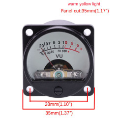 1PC 35mm Panel VU Meter 500VU with Backlight for tube amplifier