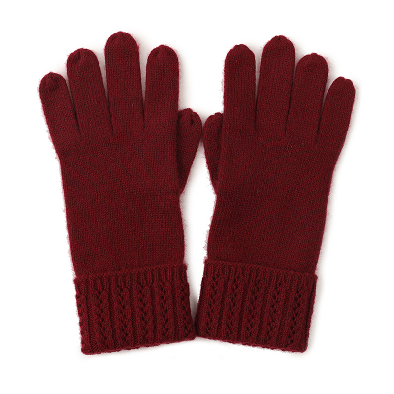 Cable Knit Fold Cashmere Gloves