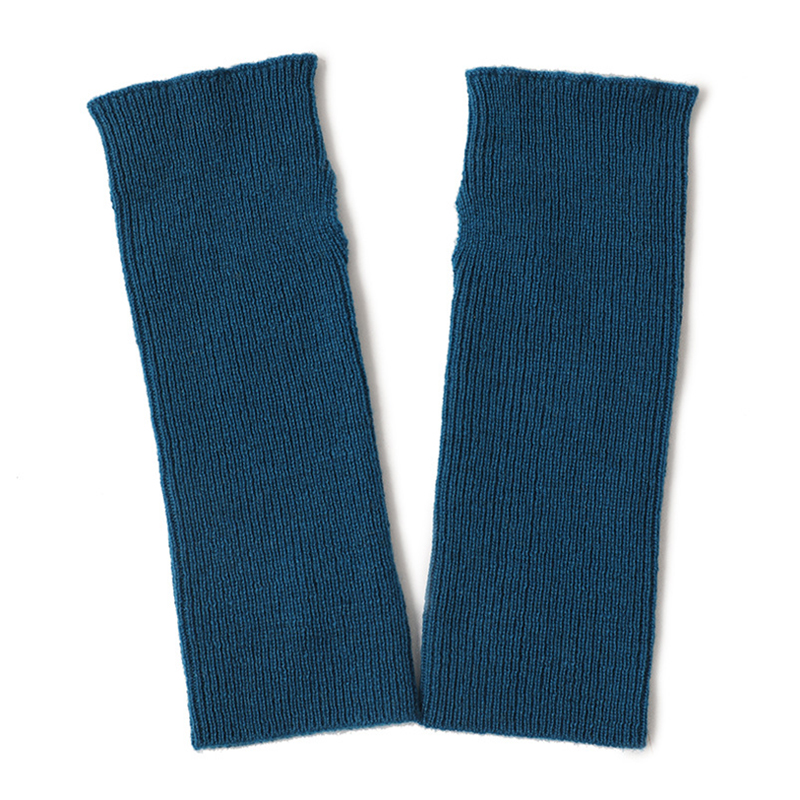 Rib Knit Fingerless Cashmere Gloves