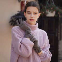 Pleated Cashmere Gloves