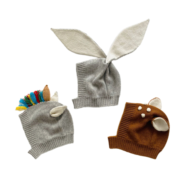 Cute Animal Cashmere Bonnet for Preschoolers