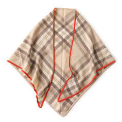 Evergreen Plaid Pure Cashmere Triangle Scarf