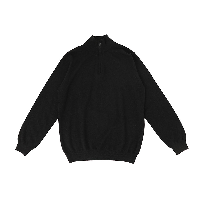 Turtleneck Cashmere Sweater with Zipper for Men