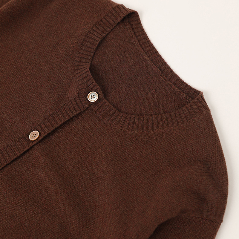 Round Neck Syrup Cashmere Cardigan