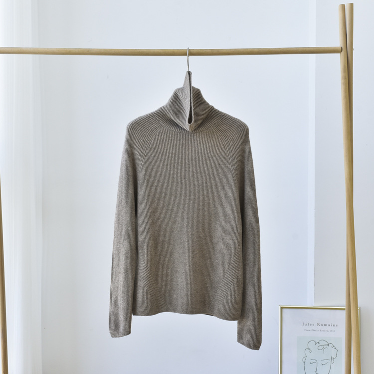 Turtleneck Brioche Stitch Cashmere Sweater