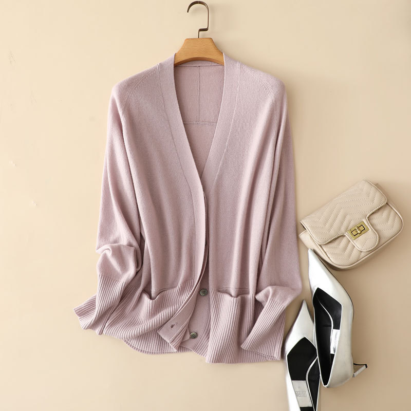 Cashmere Cardigan with Hidden Buttons