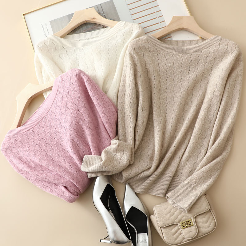Round Neck Hollow Out Cashmere Sweater