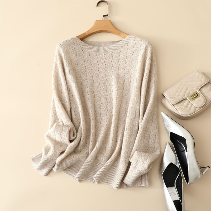 Round Neck Hollow Out Cashmere Sweater