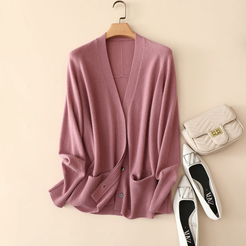 Cashmere Cardigan with Hidden Buttons