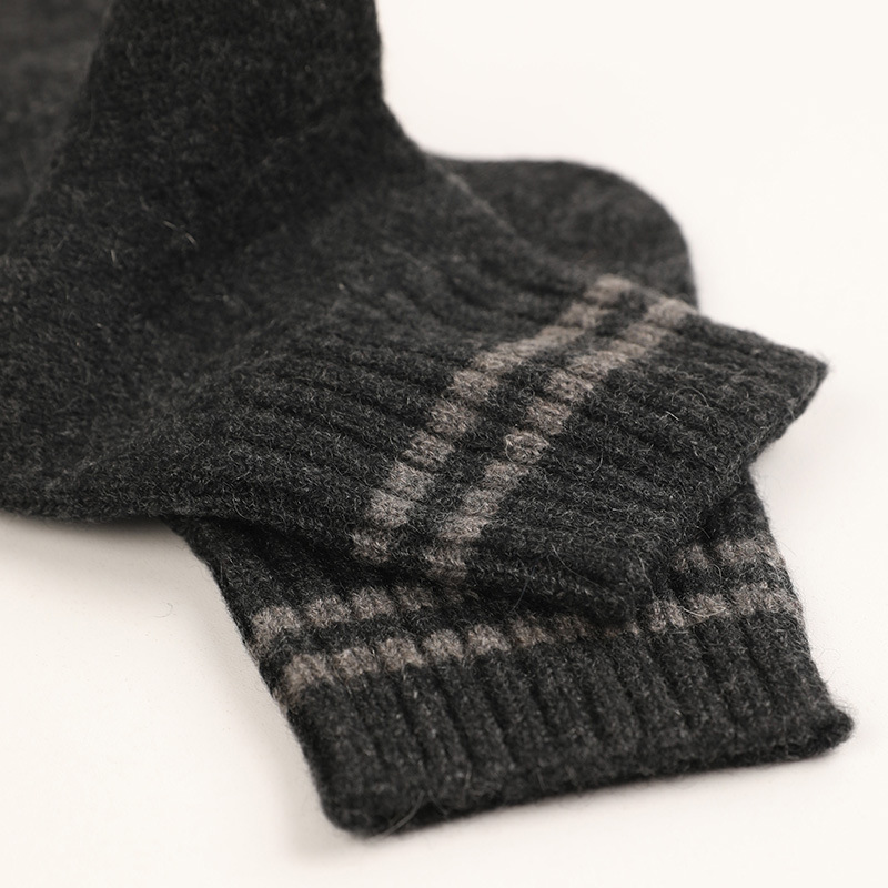 Striped Spring Autumn Knitted Cashmere Socks