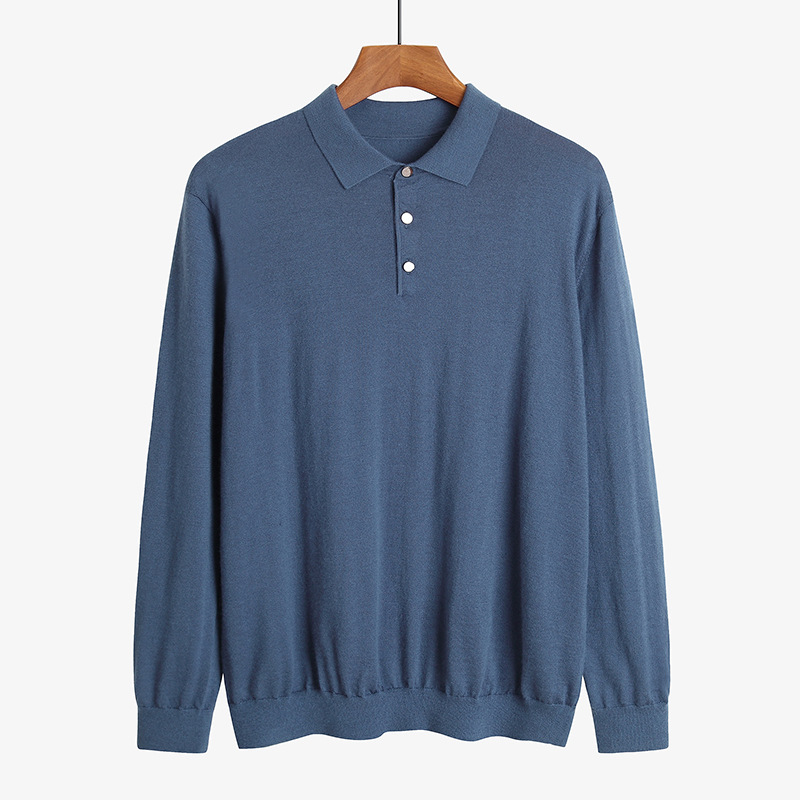 Thin Worsted Men's Cashmere Sweater Shirt