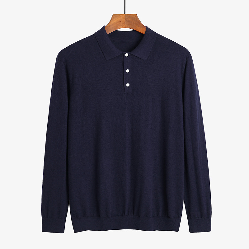 Thin Worsted Men's Cashmere Sweater Shirt