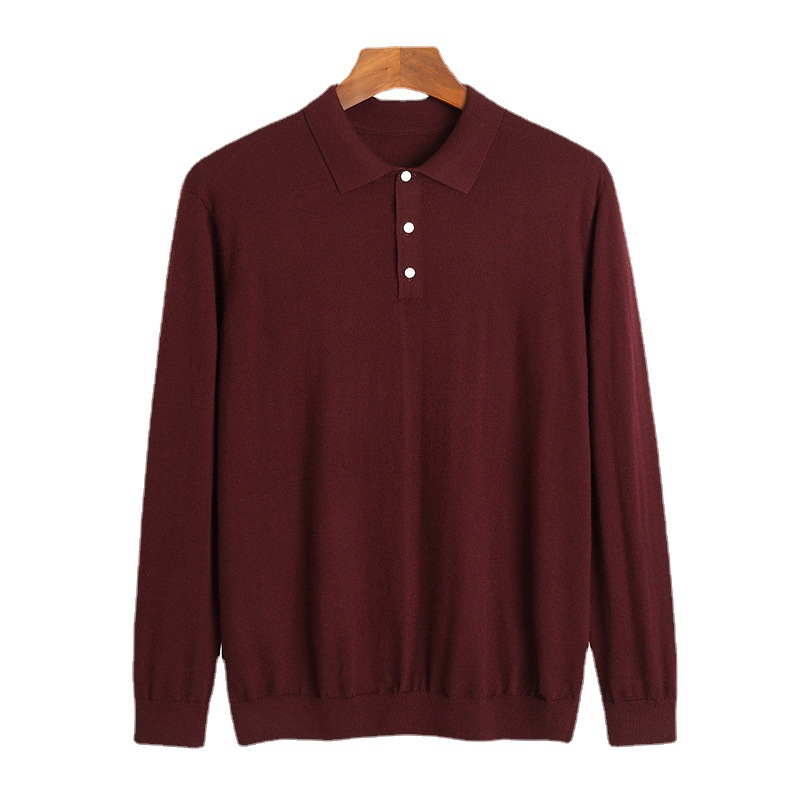 Thin Worsted Men's Cashmere Sweater Shirt