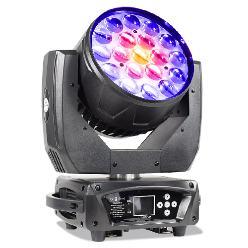 Lumières DMX DJ à tête mobile LED Zoom Wash 19X15W