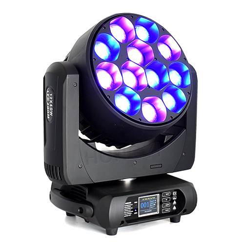 Lampe frontale mobile à faisceau zoom 12X40W