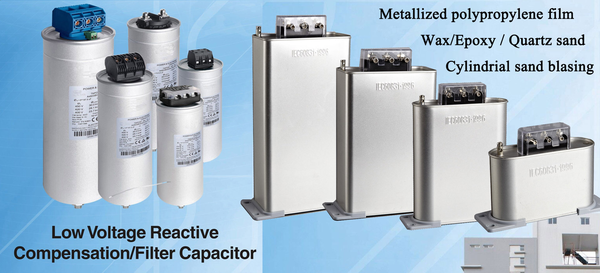 Shunt Power Factor Capacitor,lv aluminum varplus can capacitor,Cylindrical sand anti rust case Frako design