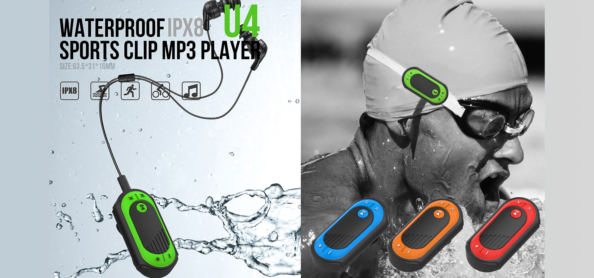 waterproof MP3 player for swimming