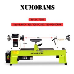 NUMOBAMS MC1218VB 750W Variable speed adjustable Wood Lathe Machine