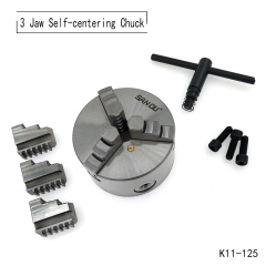 SANOU K11-125 High Accuracy 3 Jaw Self-Centering Chuck for Industrial Metal Lathe Use