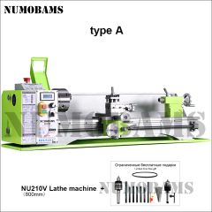 NUMOBAMS NU210V-800 Capacity 1100W Brushless Motor Mt5 Spidle Mini Metal Lathe Machine