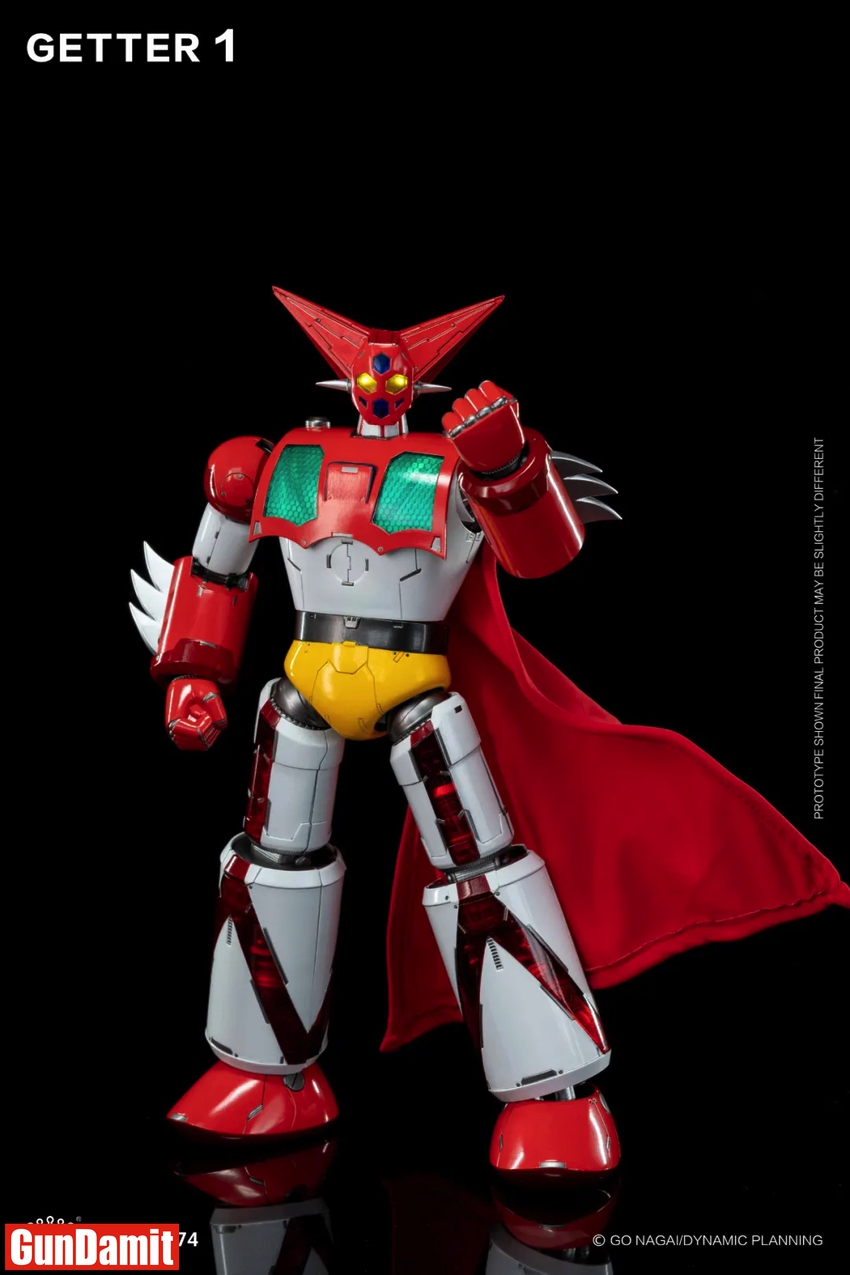 King Arts Getter 1 DFS074 dynamic fighting pose with cape flowing King Arts Getter 1 DFS074 dynamic fighting pose with cape flowing
