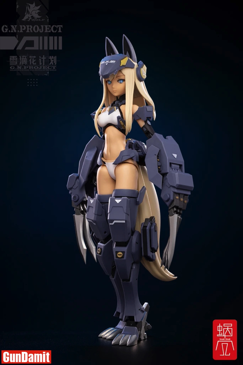 Snail Shell WOLF-001 Wolf Girl three-quarter pose with wolf ears helmet and armored legs Snail Shell WOLF-001 Wolf Girl three-quarter pose with wolf ears helmet and armored legs