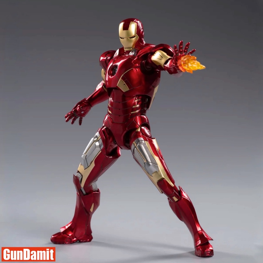 ZT Toys Iron Man Mark 7 action figure in blast pose with flame effect on left hand ZT Toys Iron Man Mark 7 action figure in blast pose with flame effect on left hand