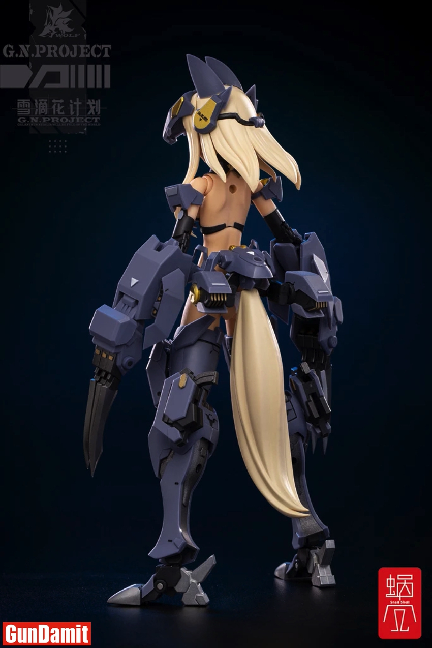 Snail Shell WOLF-001 Wolf Girl rear view showing wolf tail and back armor detail Snail Shell WOLF-001 Wolf Girl rear view showing wolf tail and back armor detail