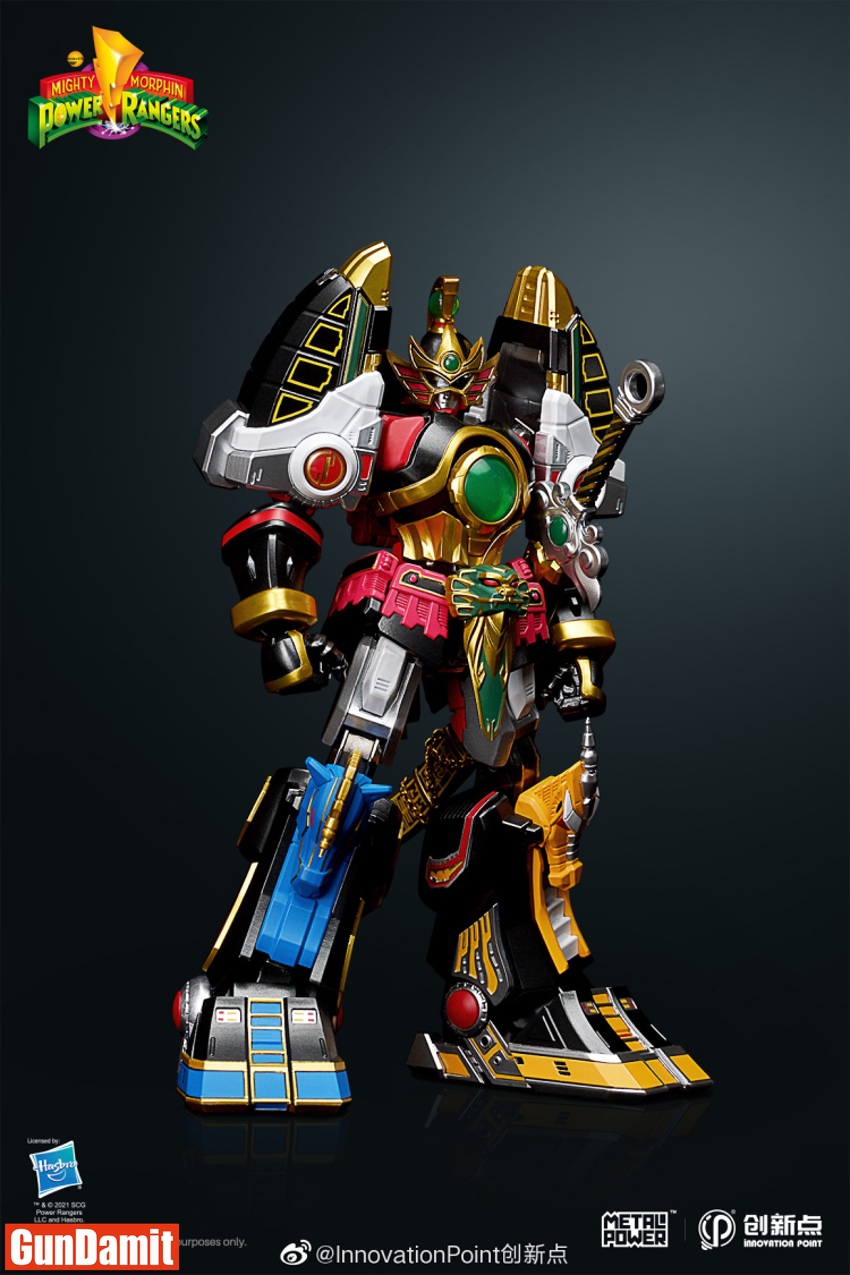 Innovation Point Thunder Megazord three-quarter view die-cast metal detail Innovation Point Thunder Megazord three-quarter view die-cast metal detail