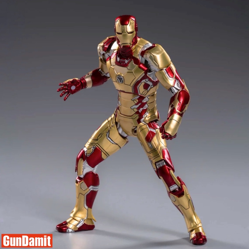ZT Toys 1/10 Iron Man Mark 42 action figure dynamic repulsor pose front view ZT Toys 1/10 Iron Man Mark 42 action figure dynamic repulsor pose front view