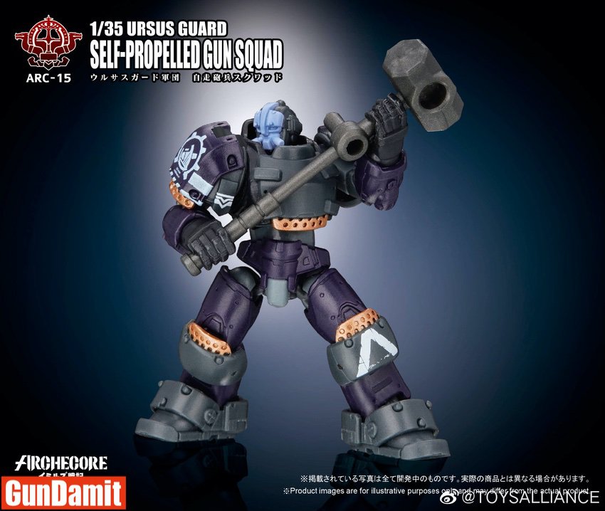 ARC-15 Ursus Guard wielding large double-headed hammer weapon in dynamic pose ARC-15 Ursus Guard wielding large double-headed hammer weapon in dynamic pose