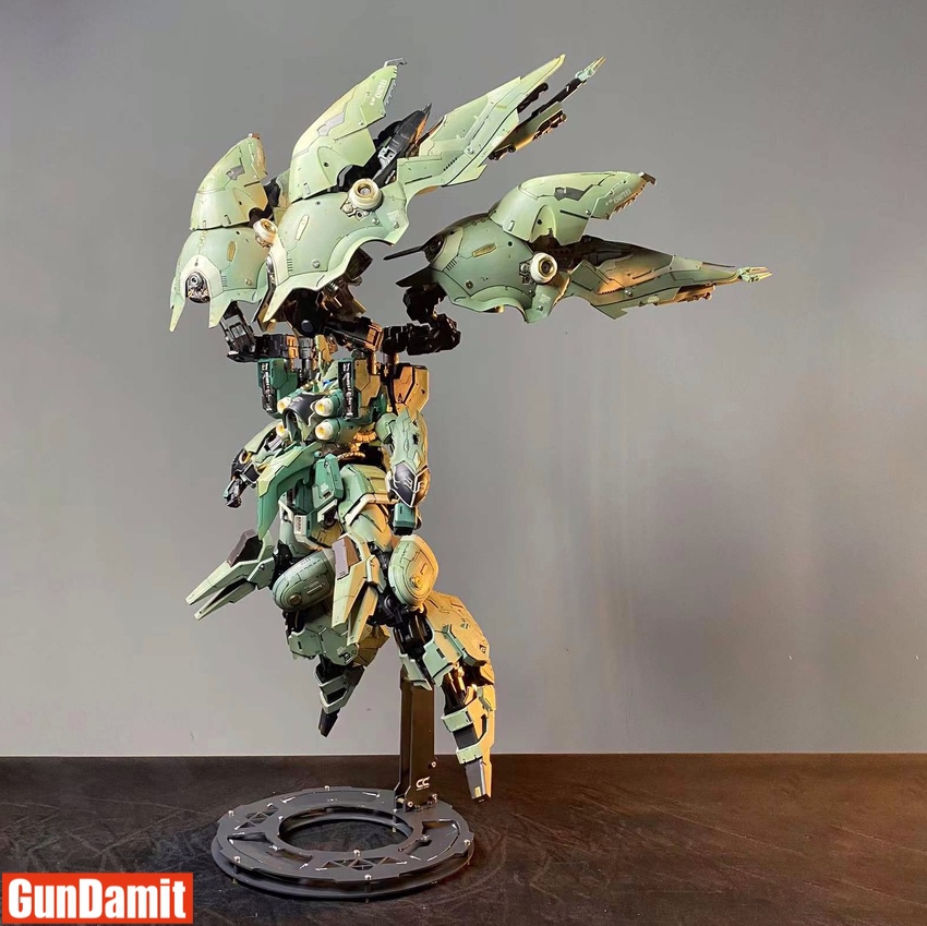 Core Cast 1/72 Kshatriya light green version side profile on circular display stand showing binder wings Core Cast 1/72 Kshatriya light green version side profile on circular display stand showing binder wings