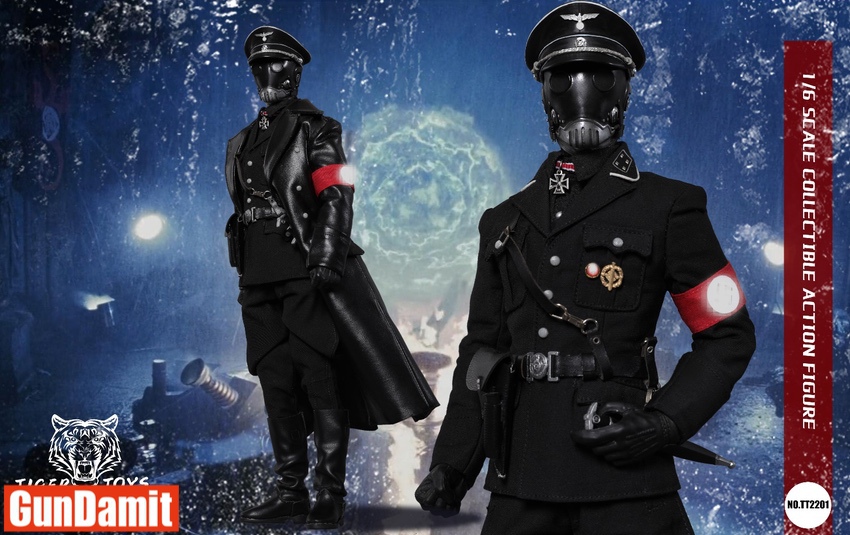 Two versions of Tigertoys Karl Kroenen figure showing leather coat and officer uniform variants Two versions of Tigertoys Karl Kroenen figure showing leather coat and officer uniform variants