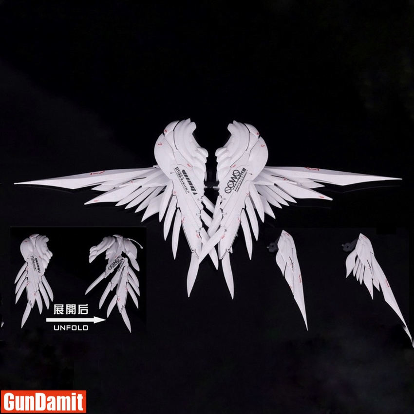 Susan Model 1/144 white wings fully spread showing detailed feather sculpt and red accent markings Susan Model 1/144 white wings fully spread showing detailed feather sculpt and red accent markings