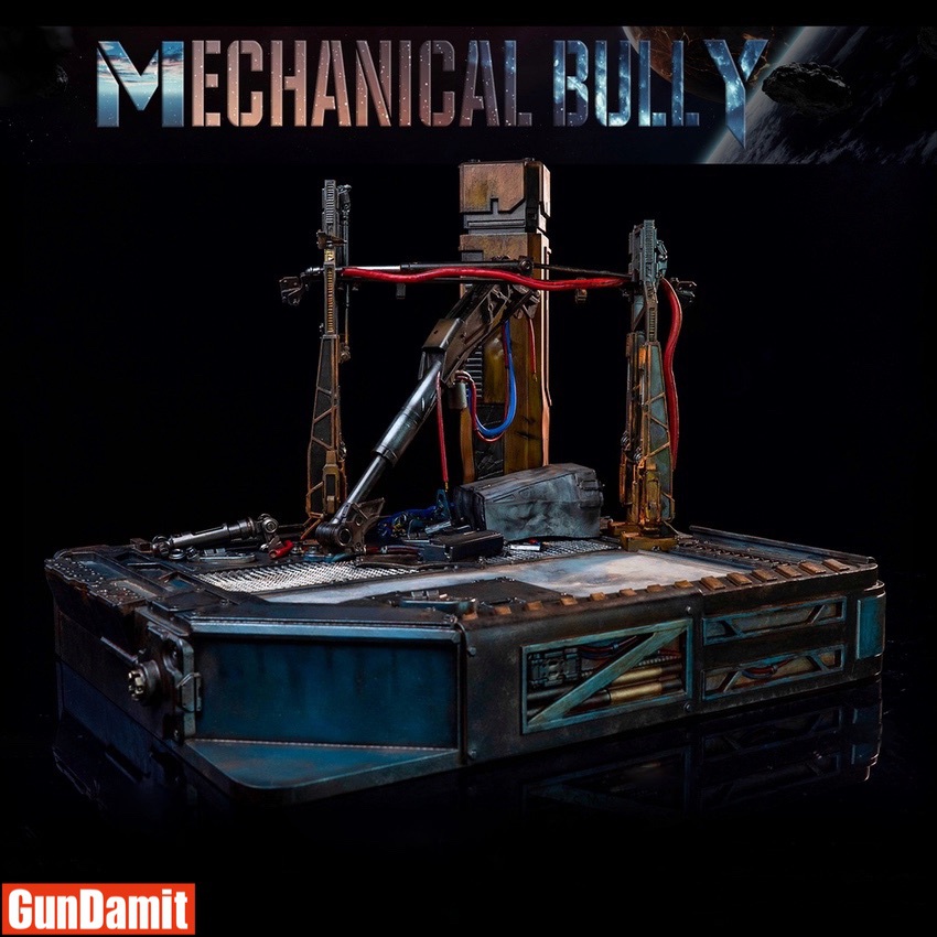 CJH Toys CJH002 1/6 Mechanical Bully diorama platform front view with hydraulic arms and industrial machinery CJH Toys CJH002 1/6 Mechanical Bully diorama platform front view with hydraulic arms and industrial machinery