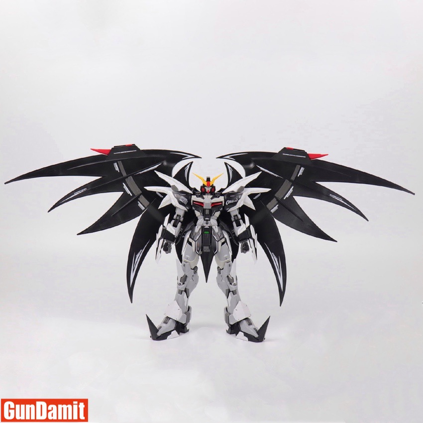 SuperNova Deathscythe Hell front view with massive black bat wings fully spread SuperNova Deathscythe Hell front view with massive black bat wings fully spread
