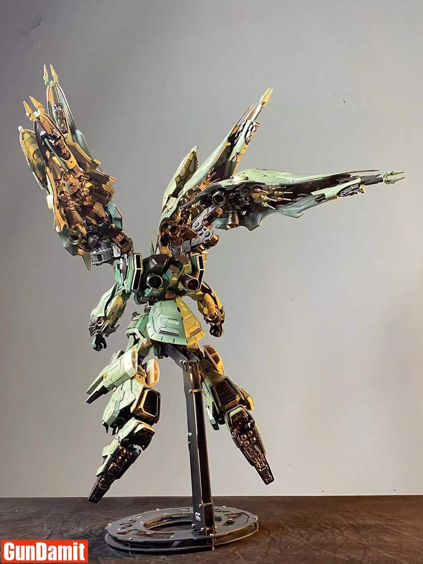 Rear three-quarter view showing fully extended binder wings with gold inner frame details Rear three-quarter view showing fully extended binder wings with gold inner frame details