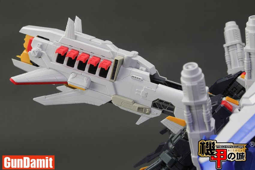 Close-up of Ex-S Gundam backpack booster unit with missile hatches open Close-up of Ex-S Gundam backpack booster unit with missile hatches open