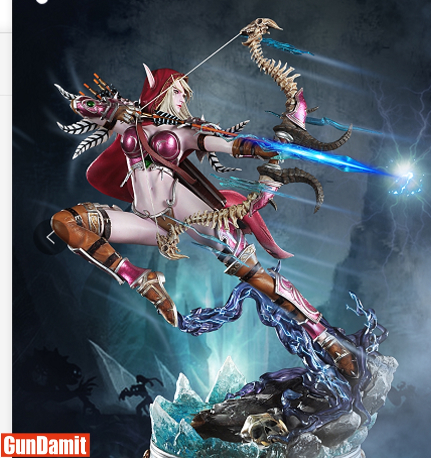 Anonymous Studio 1/4 Sylvanas Windrunner Game Version close-up showing detailed face and bone bow Anonymous Studio 1/4 Sylvanas Windrunner Game Version close-up showing detailed face and bone bow