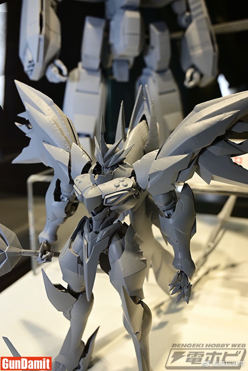 Sentinel Riobot Tekkaman Evil Evolution Version prototype upper body close-up showing armor and wing sculpt Sentinel Riobot Tekkaman Evil Evolution Version prototype upper body close-up showing armor and wing sculpt
